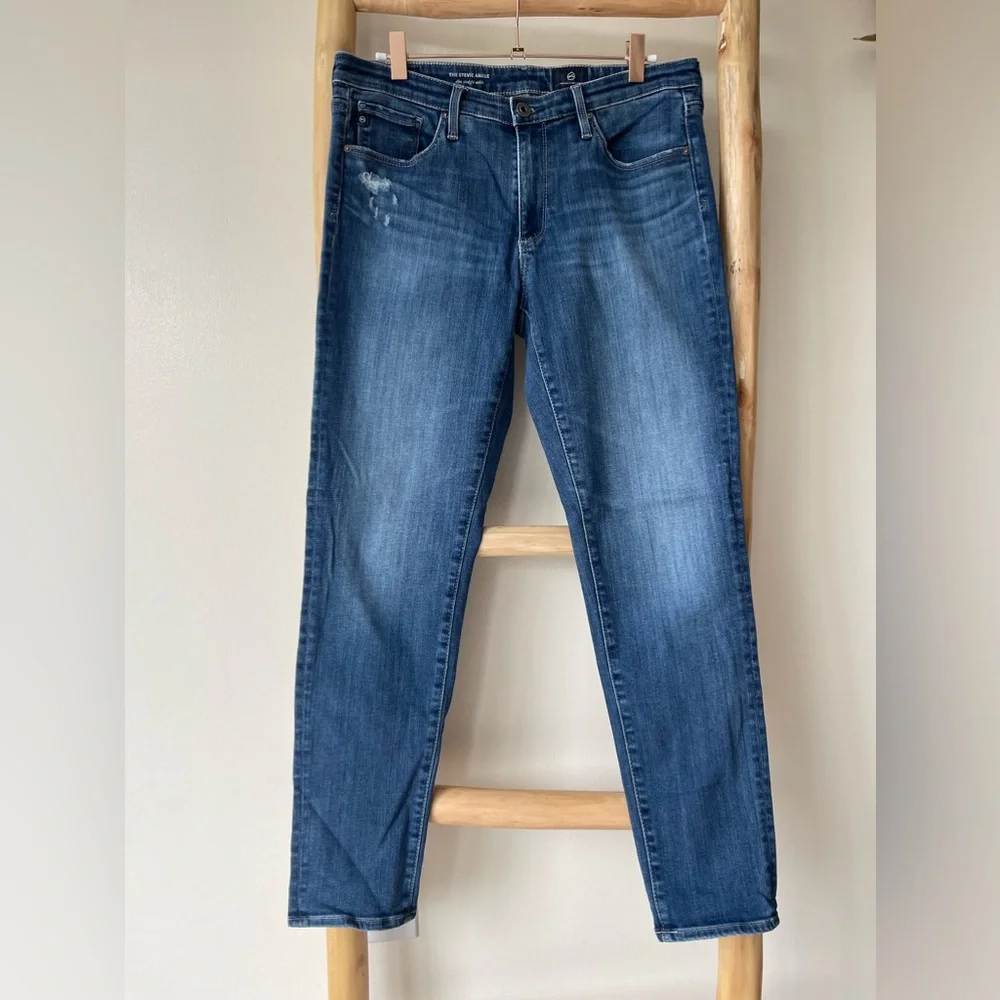 AG Adriano Goldschmied The Stevie Ankle Slim Straight Mid Rise Denim Jeans 29R